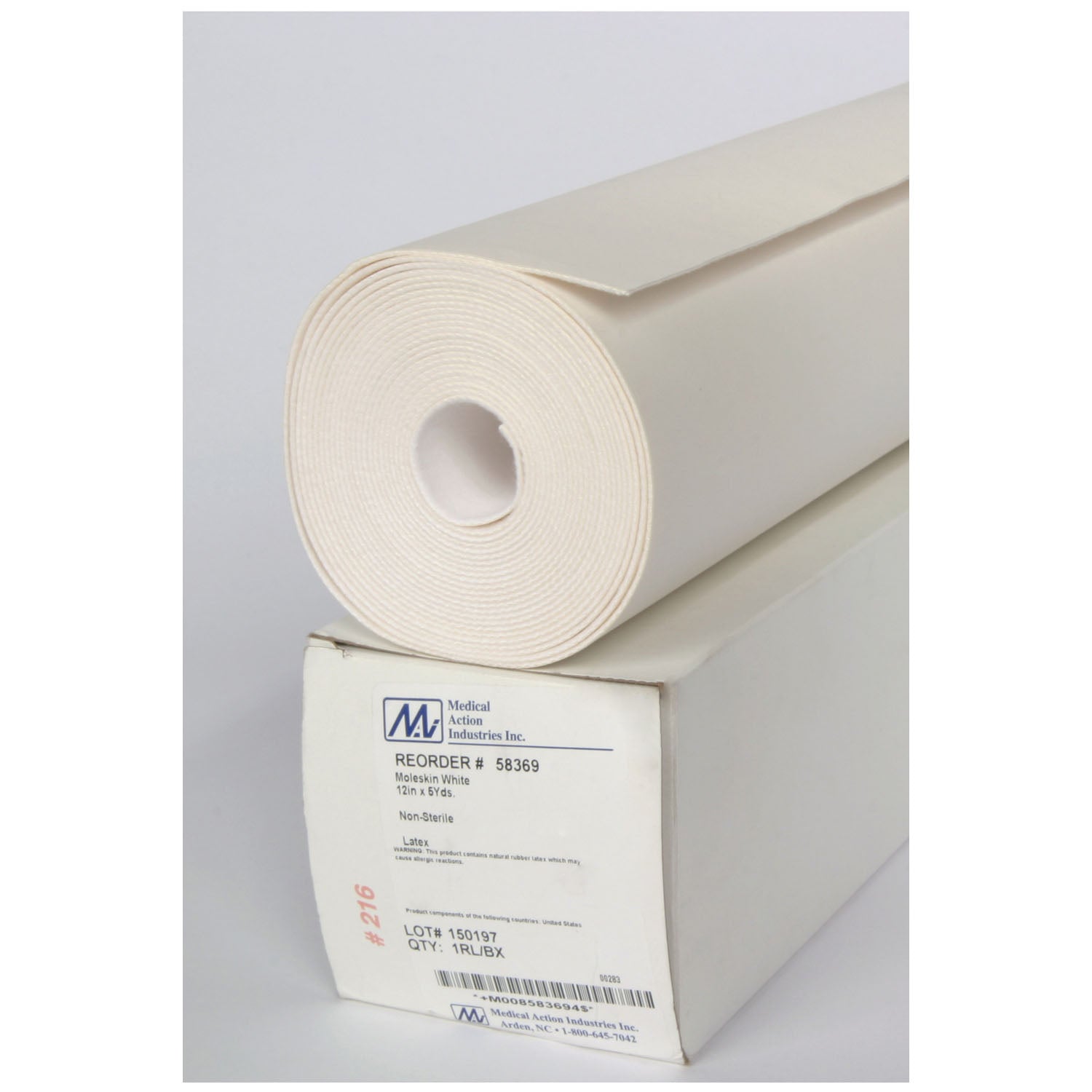 Medical Action Industries Moleskin Beige 12 in x 5 yds Adhesive Backed medical supply