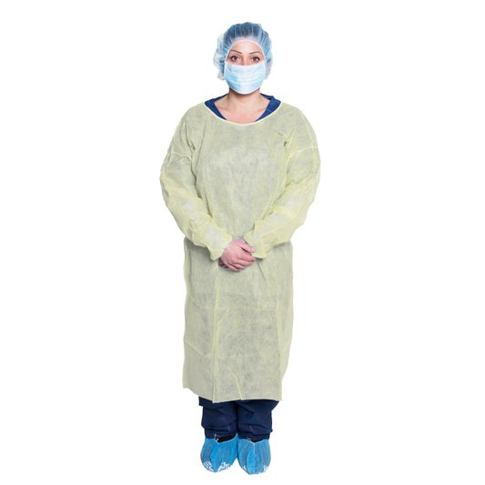 Dukal Isolation Gown One-Size Yellow Case of 50 medical supply