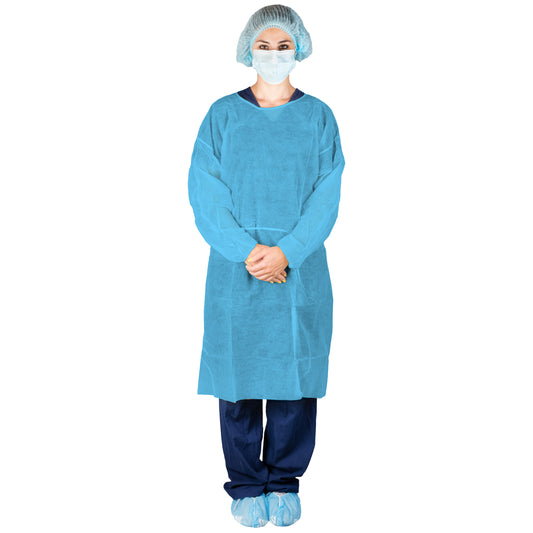 Dukal Poly Coated Isolation Gown Blue 303BL Case of 50 medical supply