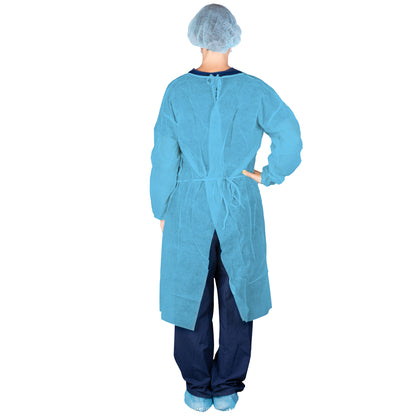 Dukal Poly Coated Isolation Gown Blue 303BL Case of 50 medical supply