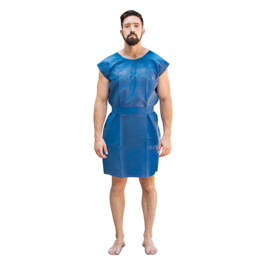 Dukal Deluxe Patient Gown One-Size Blue Case of 50 medical supply