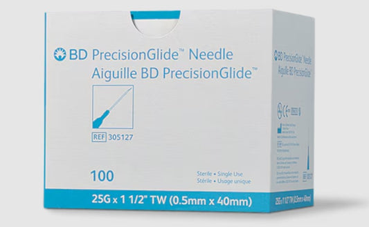 BD PrecisionGlide Needles 25G x 1.5 inch Case 1000 medical supply