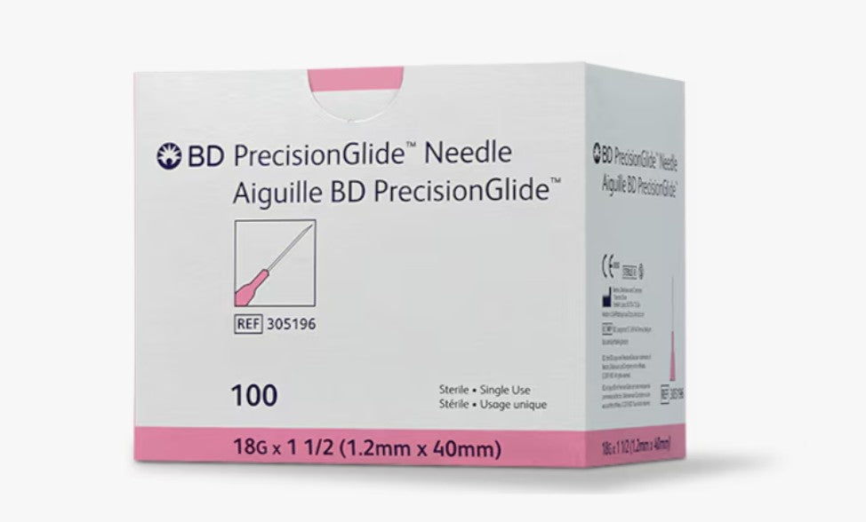 BD PrecisionGlide Needle 18G x 1.5 inch Case 1000 medical supply