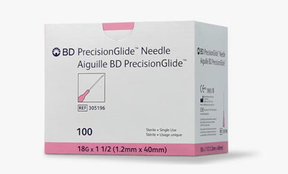 BD PrecisionGlide Needle 18G x 1.5 inch Case 1000 medical supply