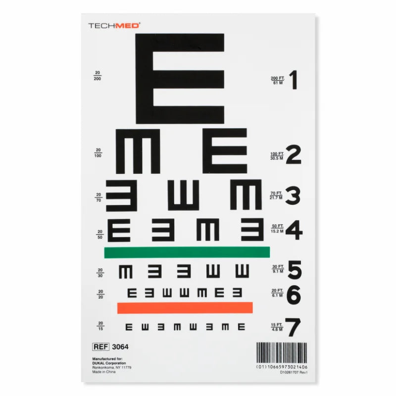 Dukal Illuminated Tumbling-E Eye Chart 20 ft medical supply