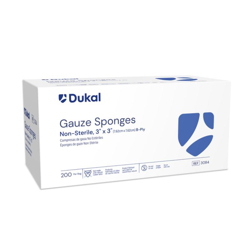 Dukal Non-Sterile Gauze Sponges 8-Ply 3 inch x 3 inch medical supply