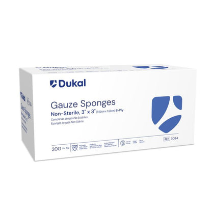 Dukal Non-Sterile Gauze Sponges 8-Ply 3 inch x 3 inch medical supply