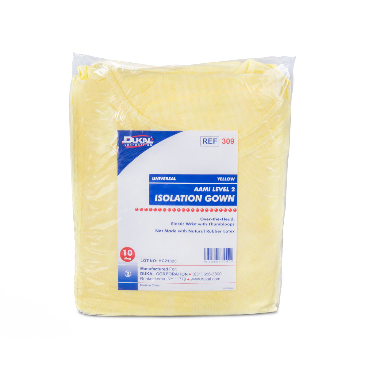 Dukal AAMI Level 2 Isolation Gown XL Case of 100 medical supply