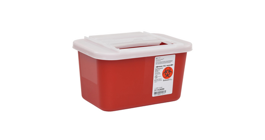 Cardinal Health Monoject Sliding Lid 1 Gal Red Sharps Container Case of 32 medical supply