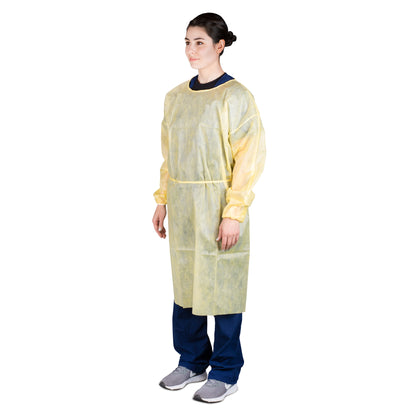 Dukal Multi-Layer Isolation Gown Universal Yellow Case of 100 medical supply