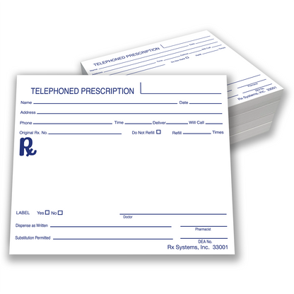 Rx Systems Blank Prescription Pads 4 x 5 in Case of 4000 medical supply