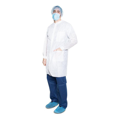 Dukal Lab Coat Without Pockets Small White medical supply