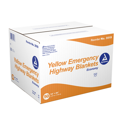 Dynarex Yellow Emergency Highway Blanket Economy 50/Case medical supply