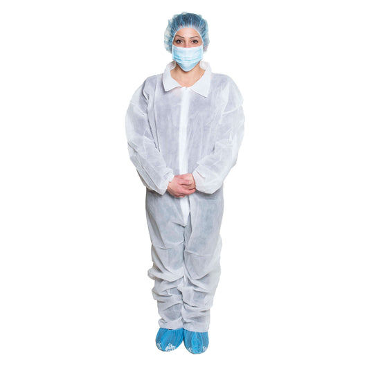 Dukal Coveralls White XL Case of 25 medical supply