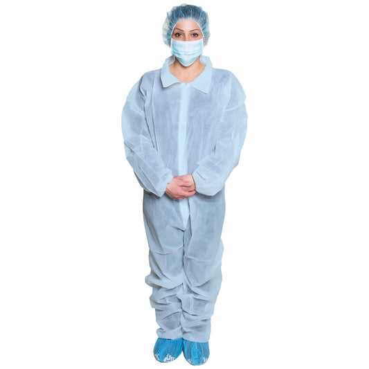 Dukal Disposable Coverall Non-Sterile Blue XL Case of 25 medical supply