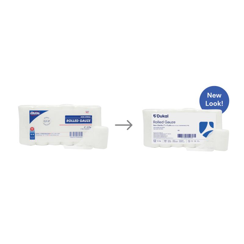 Dukal Non-Sterile Rolled Gauze 2-Ply 2 inch x 5 yd medical supply