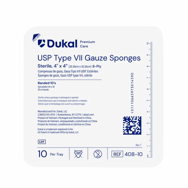 Dukal Premium Care Sterile Gauze Sponges 8-Ply 4 inch x 4 inch medical supply