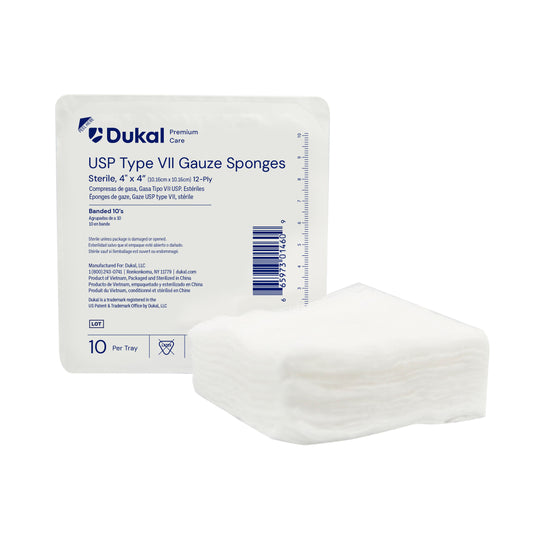 Dukal Sterile Gauze Sponges 4 x 4 inch 12-Ply medical supply
