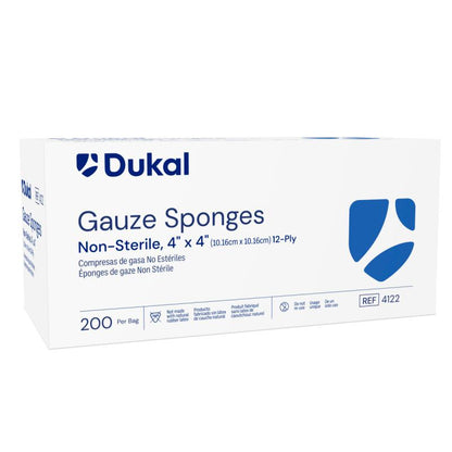 Dukal Non-Sterile Gauze Sponges 12-Ply 4 inch x 4 inch medical supply