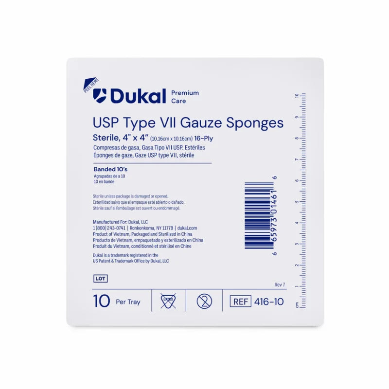 Dukal Premium Care Sterile Gauze Sponges 16-Ply 4 inch x 4 inch medical supply