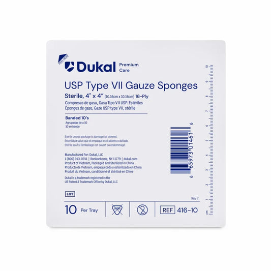 Dukal Premium Care Sterile Gauze Sponges 16-Ply 4 inch x 4 inch medical supply