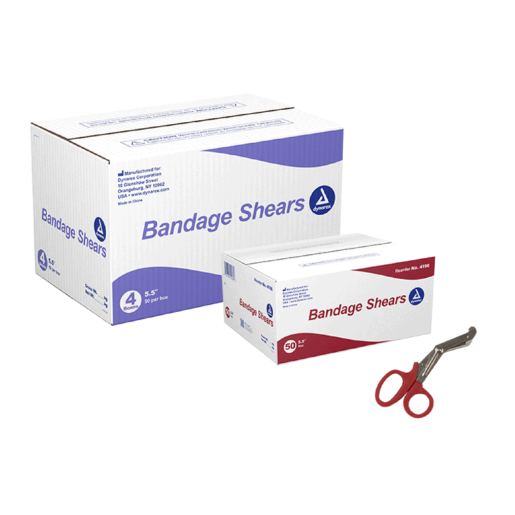 Dynarex Bandage Shears 5.5 inch Red Case medical supply