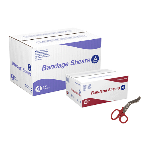 Dynarex Bandage Shears 5.5 inch Red Case medical supply