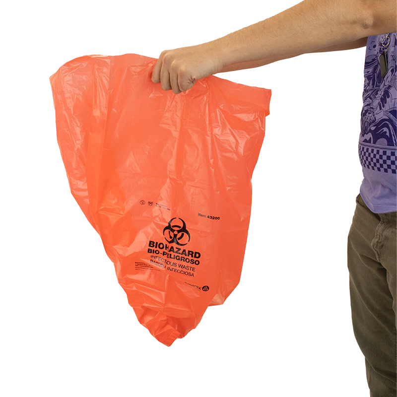Dynarex Biohazard Bags, with Ties, 24" x 25.6", 500 Bags (43200) medical supply