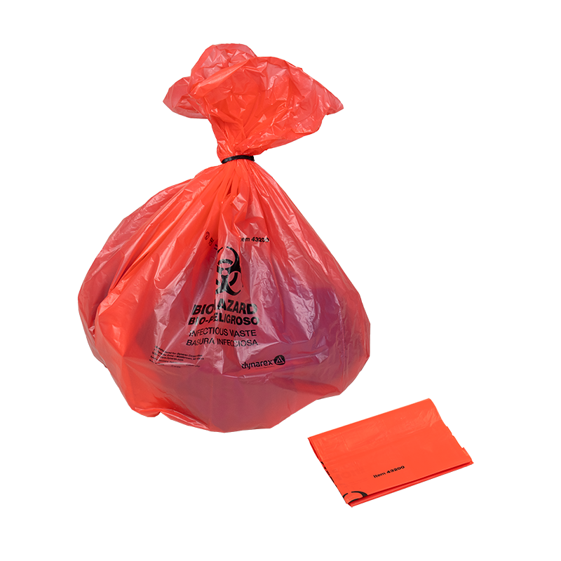 Dynarex Biohazard Bags, with Ties, 24" x 25.6", 500 Bags (43200) medical supply