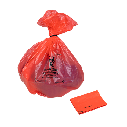 Dynarex Biohazard Bags, with Ties, 24" x 25.6", 500 Bags (43200) medical supply