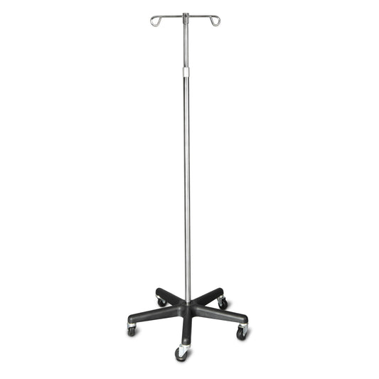 Tech-Med Chrome IV Stand 2 Hooks 5 Casters medical supply