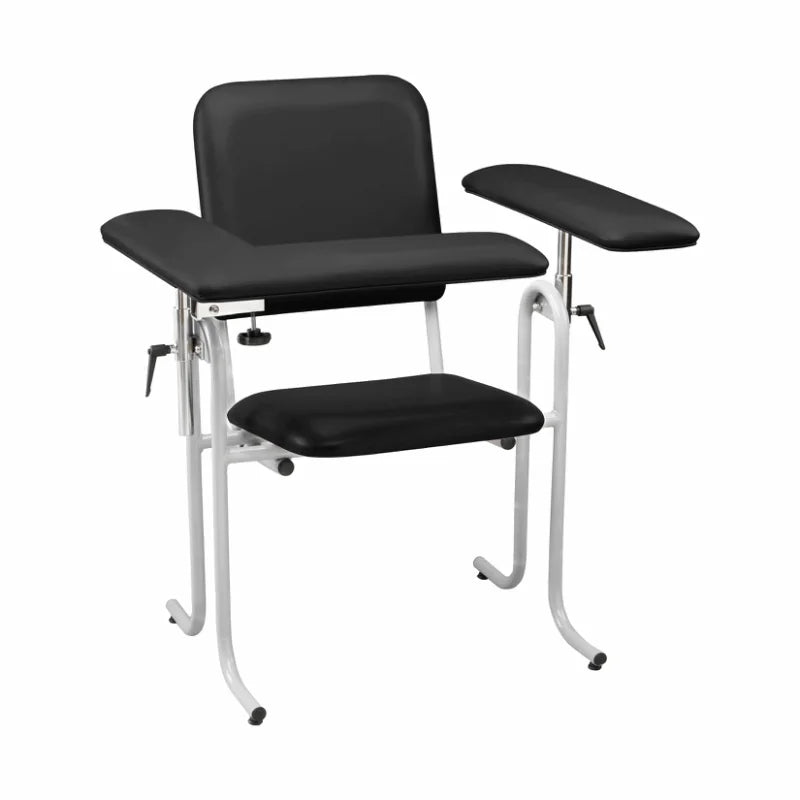 Blood Draw Chair, Upholstered, with Flip Arm (4382F-BLK), Black