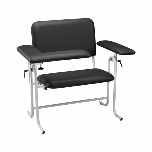 Blood Draw Chair, Bariatric, Upholstered, with Flip Arm (4382XF-BLK), Black