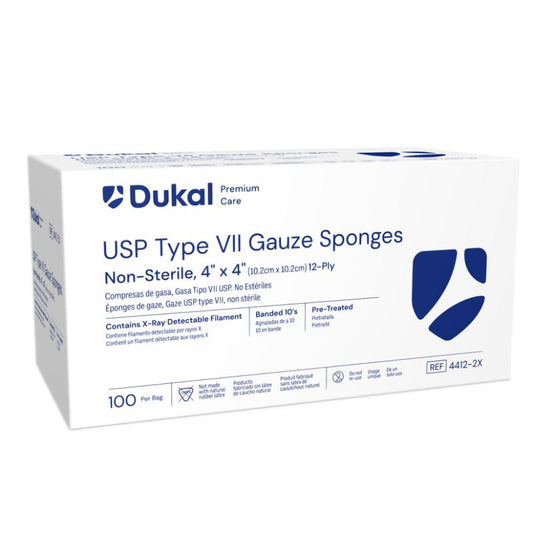 Dukal Premium Care X-Ray Detectable Gauze Sponges 12-Ply 4 inch x 4 inch medical supply