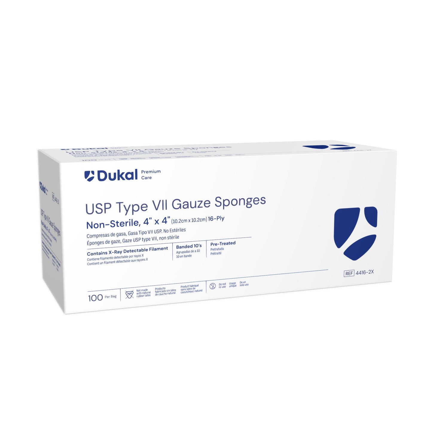 Dukal Premium Care X-Ray Detectable Gauze Sponges 16-Ply 4 inch x 4 inch medical supply