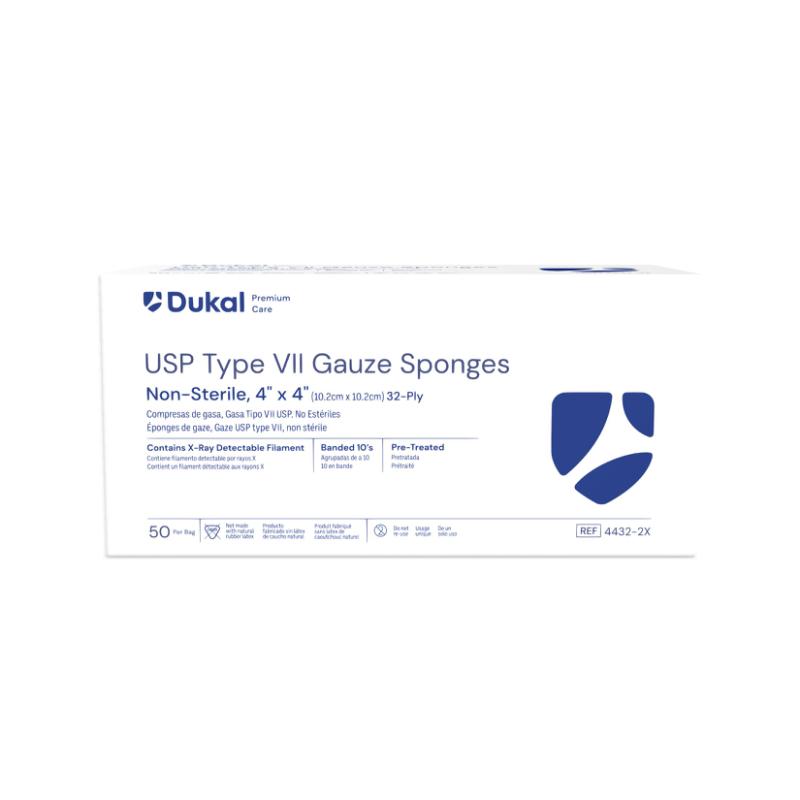 Dukal Premium Care X-Ray Detectable Gauze Sponges 32-Ply 4 inch x 4 inch medical supply