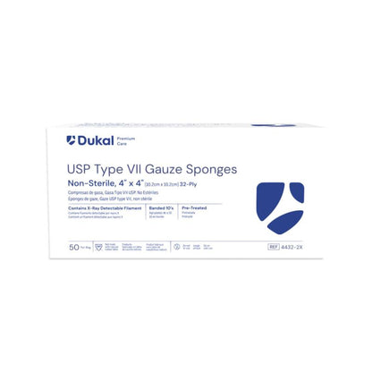 Dukal Premium Care X-Ray Detectable Gauze Sponges 32-Ply 4 inch x 4 inch medical supply