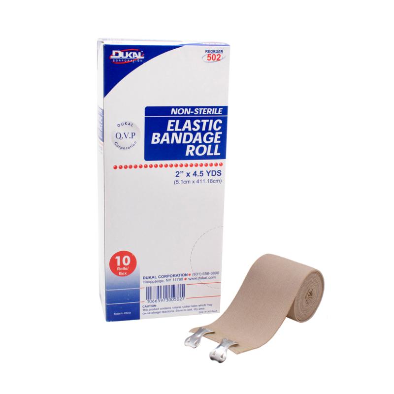 Dukal Non-Sterile Elastic Bandage Roll 2 inch x 4.5 yds 50 Case medical supply