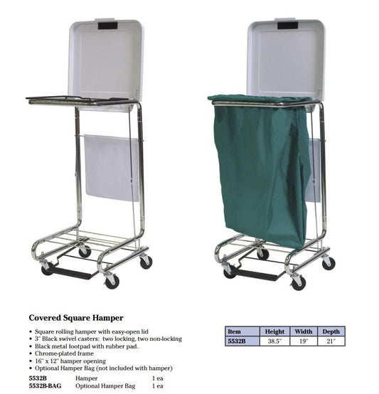 Lumex Covered Square Hamper medical supply