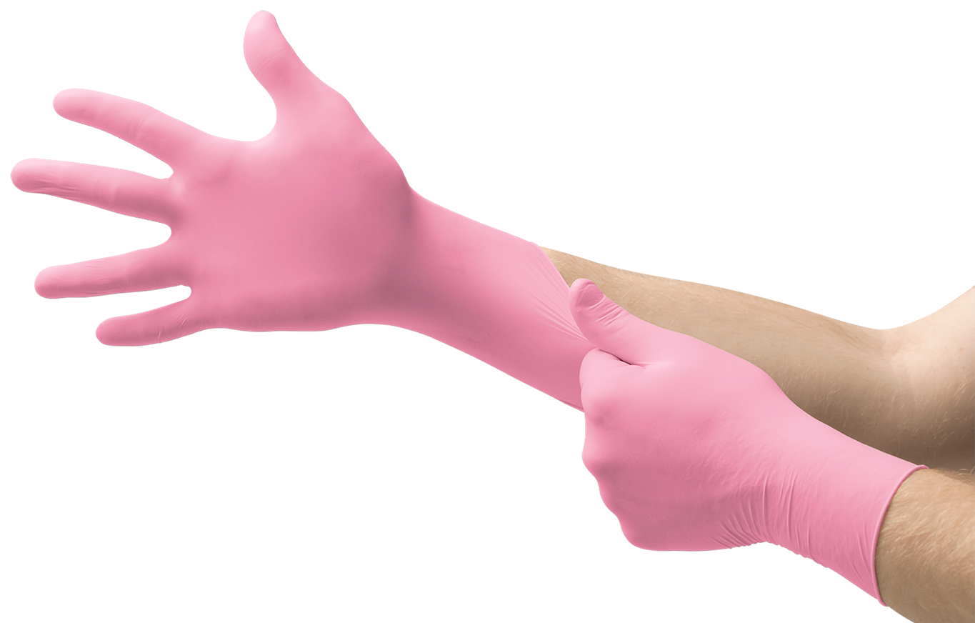 Ansell Micro-Touch Nitrafree Nitrile Exam Gloves X-Small Pink Case medical supply