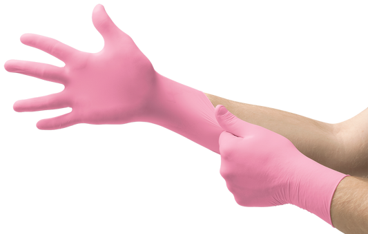 Ansell Micro-Touch Nitrafree Nitrile Exam Gloves X-Small Pink Case medical supply