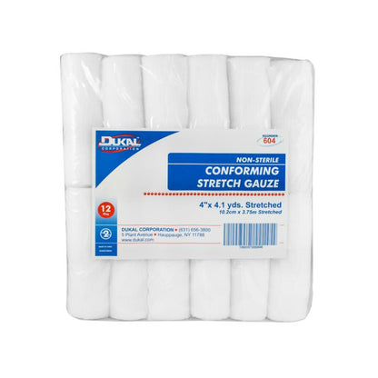 Dukal Non-Sterile Conforming Gauze Roll 4 inch x 4.1 yds 96 Case medical supply