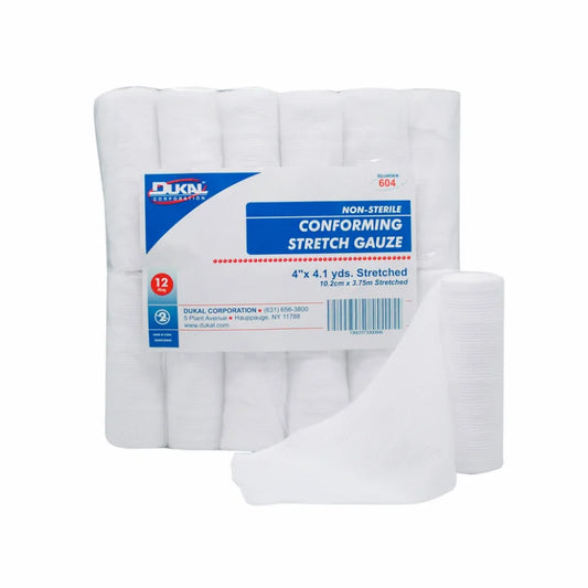 Dukal Non-Sterile Conforming Gauze Roll 4 inch x 4.1 yds 96 Case medical supply