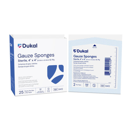 Dukal Sterile Gauze Sponges 12-Ply 4 x 4 inch medical supply