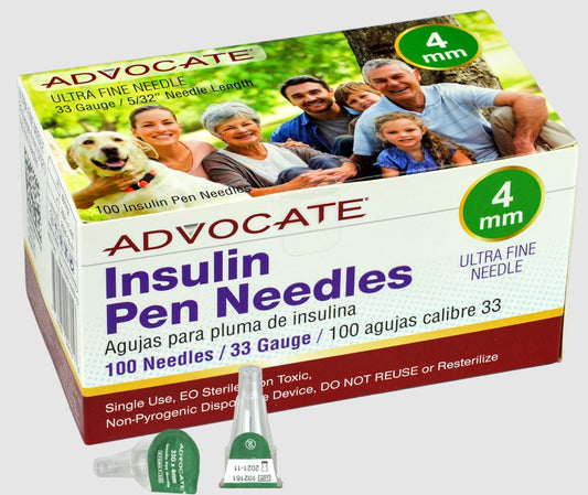Advocate Pen Needles 33G x 4mm 5/32 Inch 100 per Box medical supply