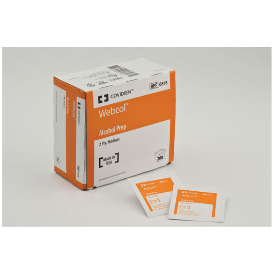 Cardinal Health Alcohol Prep Pad Medium 2-Ply Box of 200 medical supply