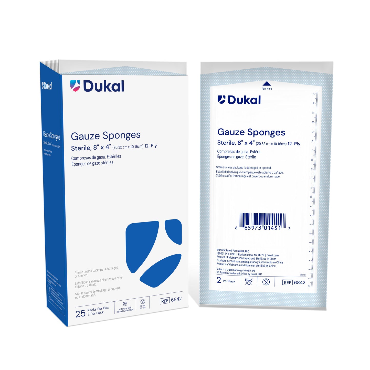 Dukal Sterile Gauze Sponges 12-Ply 8 x 4 inch medical supply