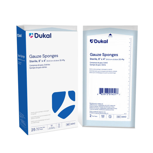 Dukal Sterile Gauze Sponges 12-Ply 8 x 4 inch medical supply