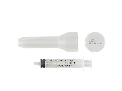Cardinal Health Syringe Only 6mL Luer Lock Tip 0.2cc Graduations Case medical supply