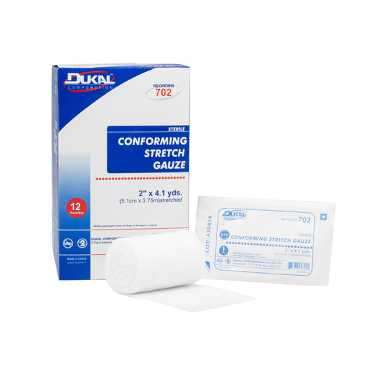 Dukal Sterile Conforming Stretch Gauze 2 inch x 4.1 yds medical supply